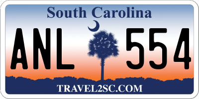 SC license plate ANL554