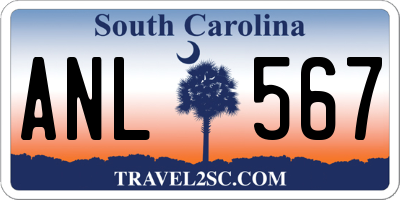SC license plate ANL567