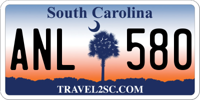 SC license plate ANL580