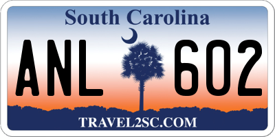SC license plate ANL602