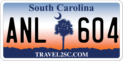 SC license plate ANL604
