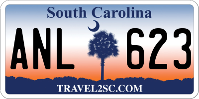 SC license plate ANL623