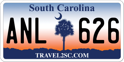 SC license plate ANL626