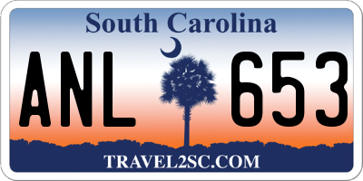 SC license plate ANL653