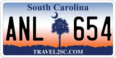 SC license plate ANL654