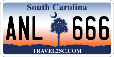 SC license plate ANL666