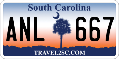 SC license plate ANL667