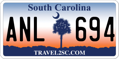 SC license plate ANL694