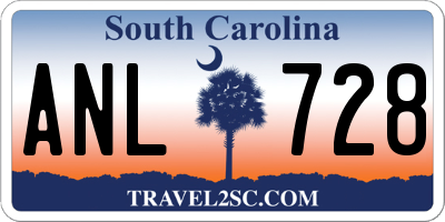 SC license plate ANL728