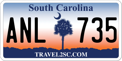 SC license plate ANL735