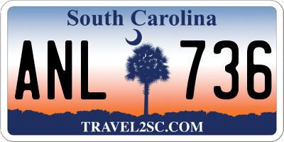 SC license plate ANL736