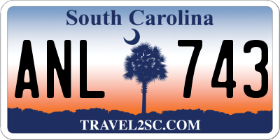 SC license plate ANL743