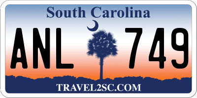 SC license plate ANL749