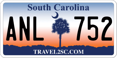 SC license plate ANL752