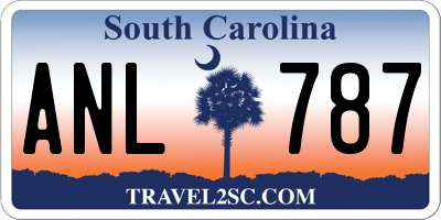 SC license plate ANL787