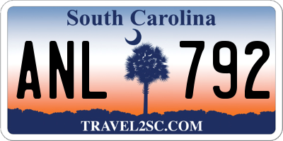 SC license plate ANL792