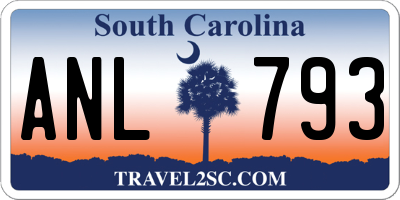 SC license plate ANL793