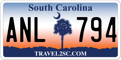 SC license plate ANL794