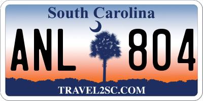 SC license plate ANL804