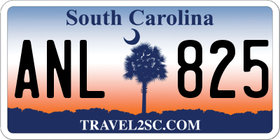 SC license plate ANL825