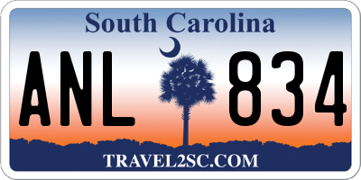 SC license plate ANL834