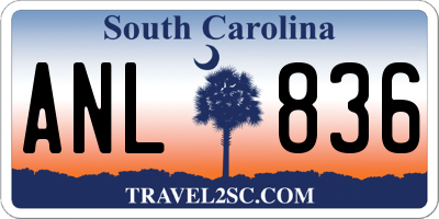 SC license plate ANL836