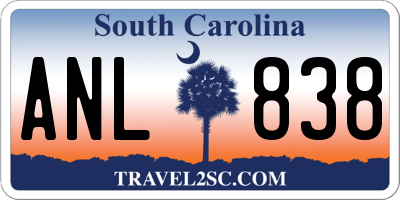 SC license plate ANL838
