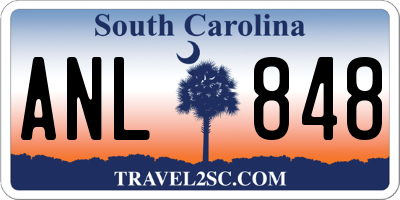 SC license plate ANL848