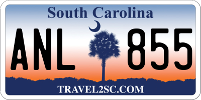 SC license plate ANL855