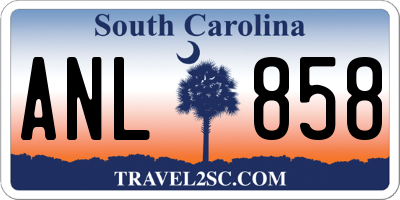 SC license plate ANL858