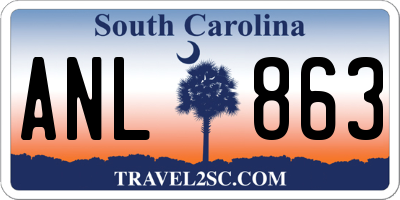 SC license plate ANL863