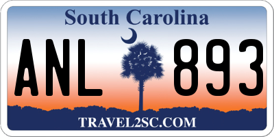 SC license plate ANL893