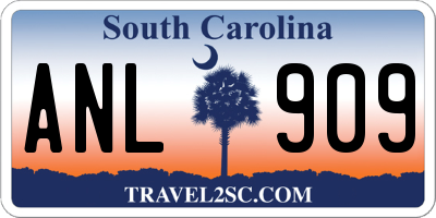 SC license plate ANL909