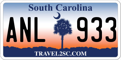 SC license plate ANL933