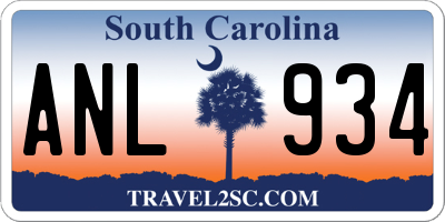 SC license plate ANL934