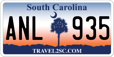 SC license plate ANL935
