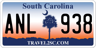 SC license plate ANL938