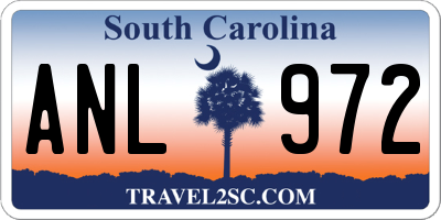 SC license plate ANL972