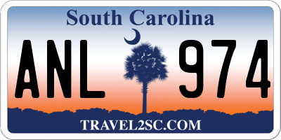 SC license plate ANL974