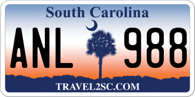 SC license plate ANL988