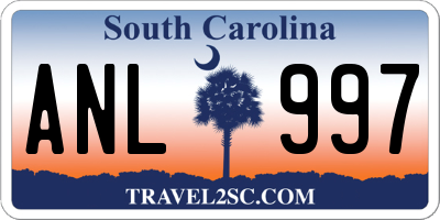 SC license plate ANL997