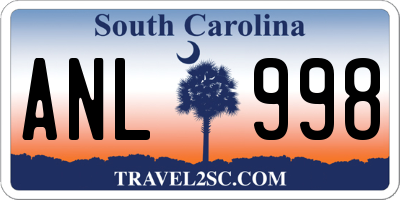 SC license plate ANL998