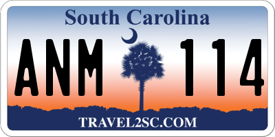 SC license plate ANM114