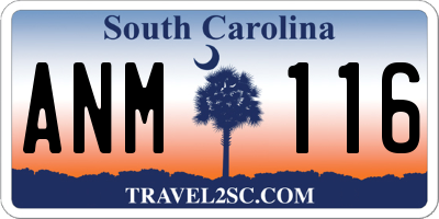 SC license plate ANM116