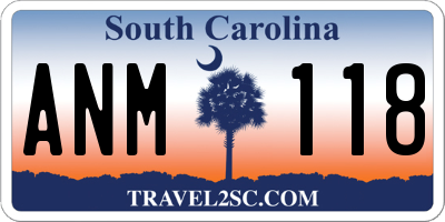 SC license plate ANM118