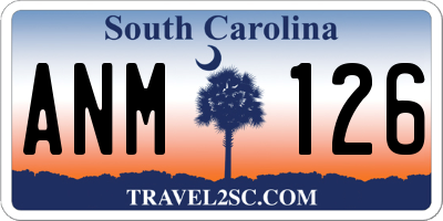 SC license plate ANM126