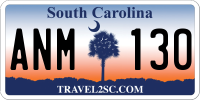SC license plate ANM130