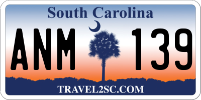 SC license plate ANM139