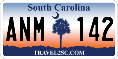 SC license plate ANM142