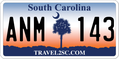 SC license plate ANM143